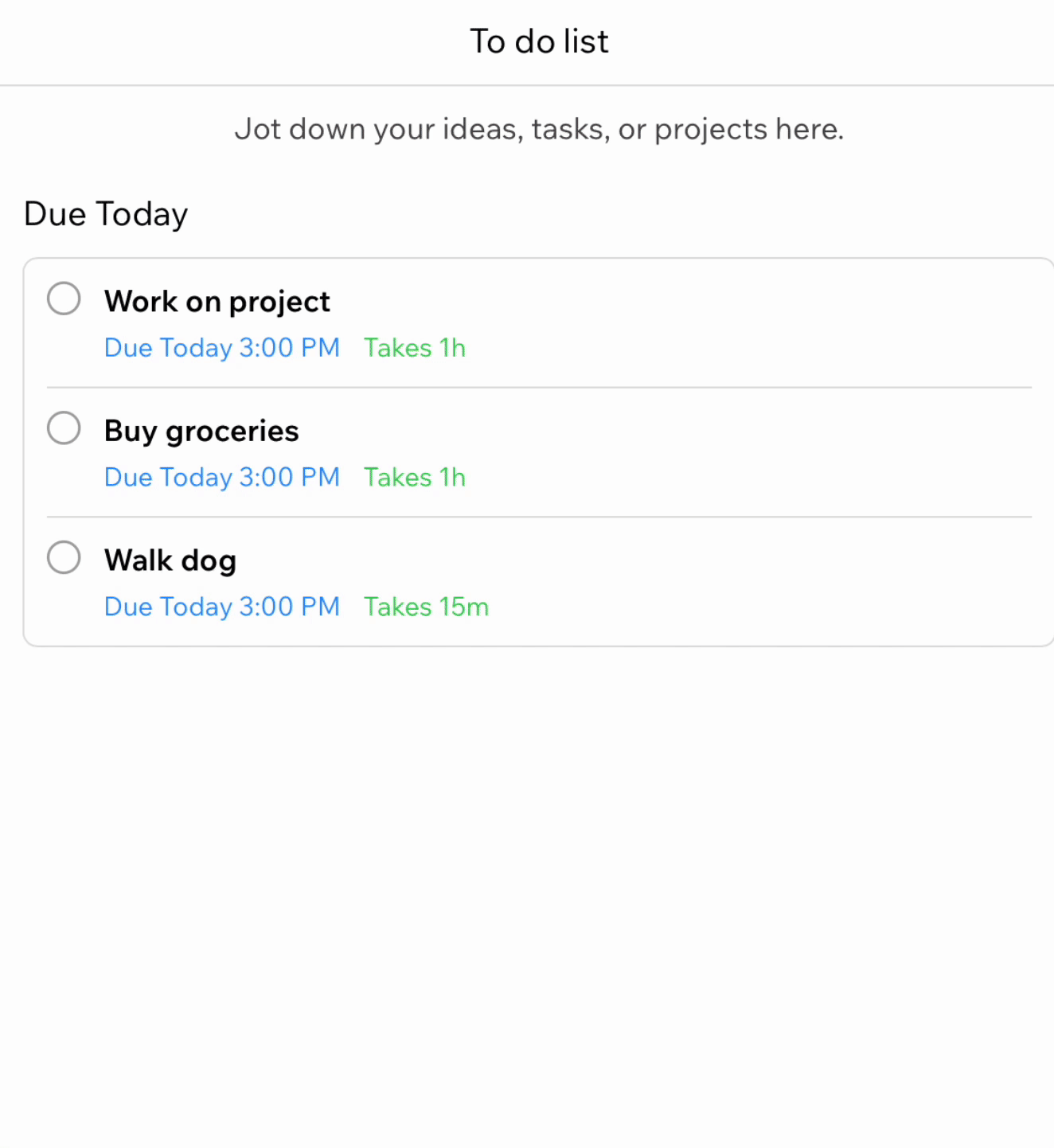 Tasks are planned on your calendar automatically